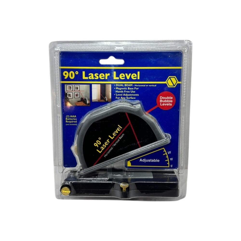 90° Laser Leval DUAL BEAM HORIZONTAL or VERTICAL, Double Bubble Levels